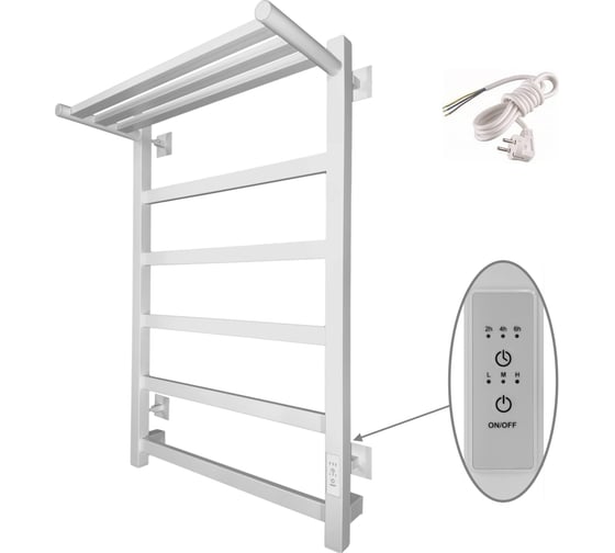 Изображение товара Полотенцесушитель ALTASAN Парус Проф 80x50 с полкой, белый матовый ПарусПроф8050ПБМ