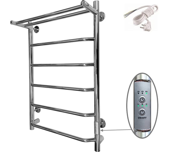 Изображение товара Полотенцесушитель ALTASAN Горизонт 80x50 П, таймер, хром Горизонт8050П