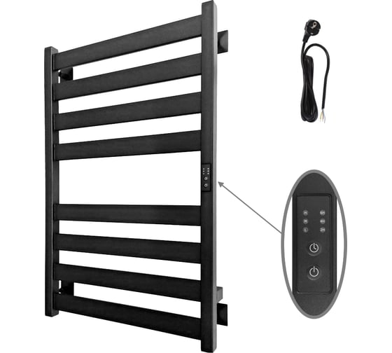 Изображение товара Полотенцесушитель ALTASAN Ронда 5 Проф 80x50, таймер, черный муар Ронда5Проф8050ЧМ