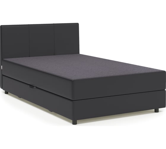 Изображение товара Тахта Шарм Классика 120, серая рогожка и черная экокожа 104210560