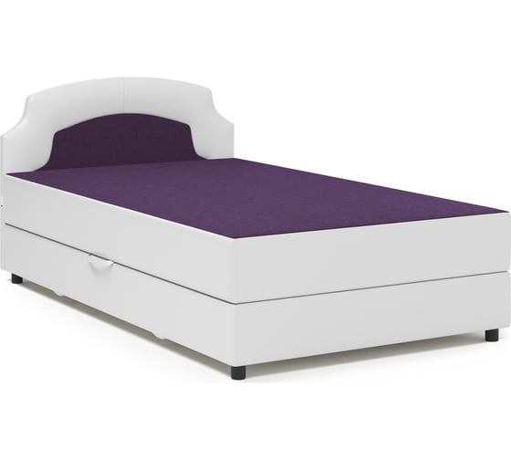 Изображение товара Тахта Шарм 120, фиолетовая рогожка и белая экокожа 104210619
