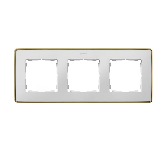 Изображение товара Рамка Simon декоративная, 3 поста, Select, S82 Detail, белый-золото 8201630-245
