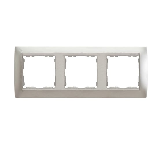 Изображение товара Рамка Simon декоративная, 3 поста, S82, алюминий-алюминий 82934-33