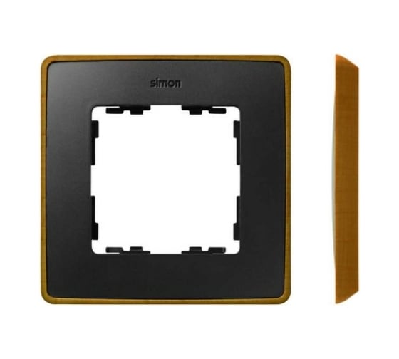 Изображение товара Рамка Simon декоративная, 2 поста, Select, S82 Detail, графит-латунь 8201620-247