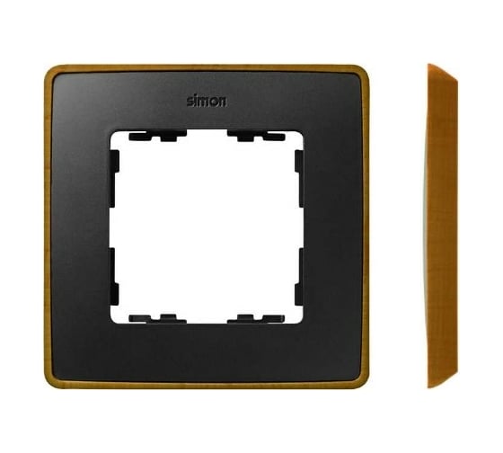 Изображение товара Рамка Simon декоративная, 3 поста, Select, S82 Detail, графит-латунь 8201630-247