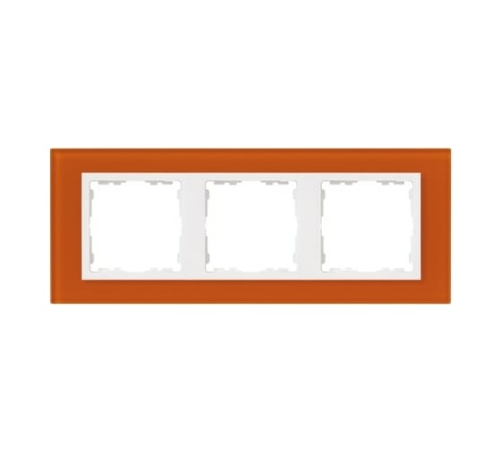 Изображение товара Рамка Simon декоративная, 3 поста, S82 Nature, Стекло, оранжевый-белый 82637-65