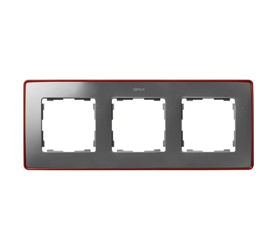 Изображение товара Рамка Simon декоративная, 3 поста, Select, S82 Detail, алюминий-красный металлик 8201630-255