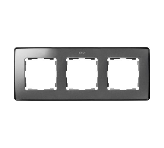 Изображение товара Рамка Simon декоративная, 3 поста, Select, S82 Detail, алюминий-графит 8201630-293