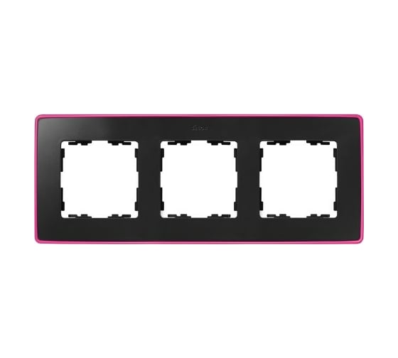 Изображение товара Рамка Simon декоративная, 3 поста, Select, Neon, S82 Detail, графит-розовый 8201630-261