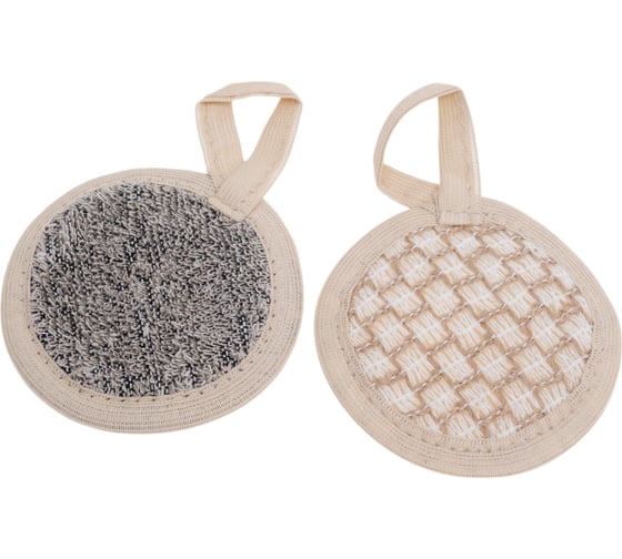 Изображение товара Набор мочалок Banika "Спонж" (лён, крапива) 2 шт. 8x8см М044