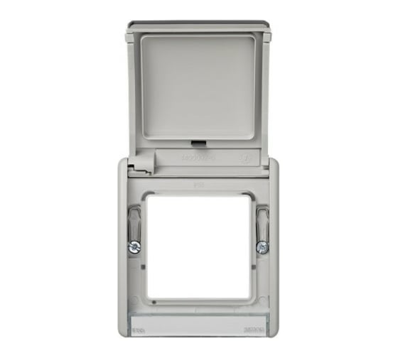 Изображение товара Рамка Simon с открывающейся крышкой под механизмы S27, IP55, S44 Aqua, серый 4400092-035