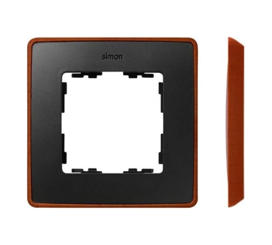 Изображение товара Рамка Simon декоративная, 1 пост, Select, S82 Detail, графит-медь 8201610-246