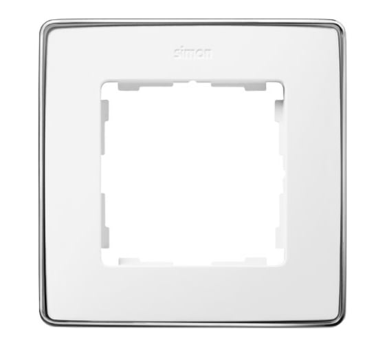 Изображение товара Рамка Simon декоративная, 1 пост, Select, S82 Detail, белый-хром 8201610-244