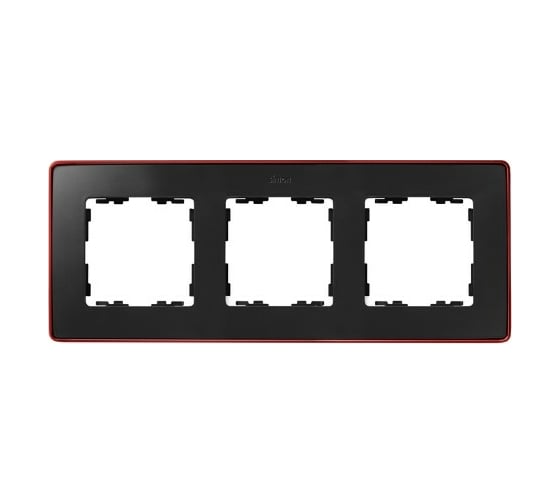 Изображение товара Рамка Simon декоративная, 3 поста, Select, S82 Detail, графит-красный металлик 8201630-252