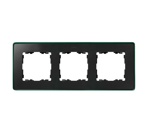 Изображение товара Рамка Simon декоративная, 3 поста, Select, S82 Detail, графит-зеленый металлик 8201630-250