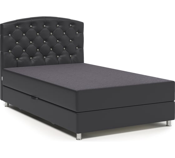 Изображение товара Тахта Шарм Премиум Люкс 120, серая рогожка и черная экокожа 104210814