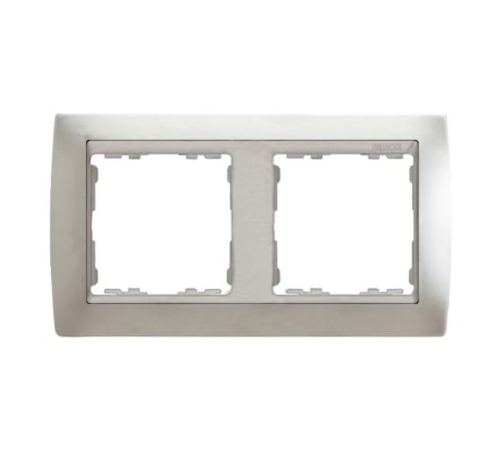 Изображение товара Рамка Simon декоративная, 2 поста, S82, алюминий-алюминий 82924-33