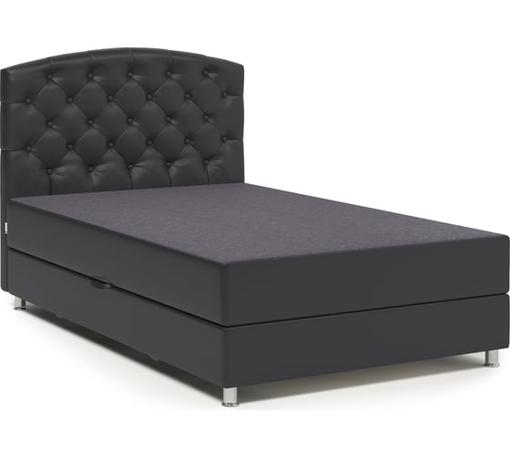 Изображение товара Тахта Шарм Премиум 90, серая рогожка и черная экокожа 104210676