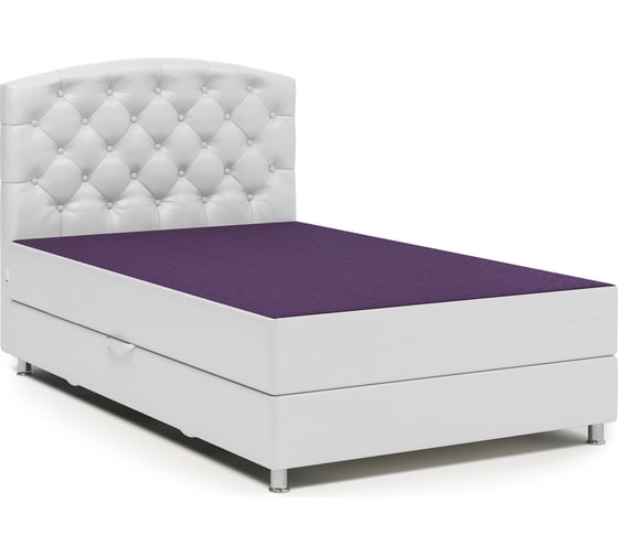Изображение товара Тахта Шарм Премиум 120, фиолетовая рогожка и белая экокожа 104210693