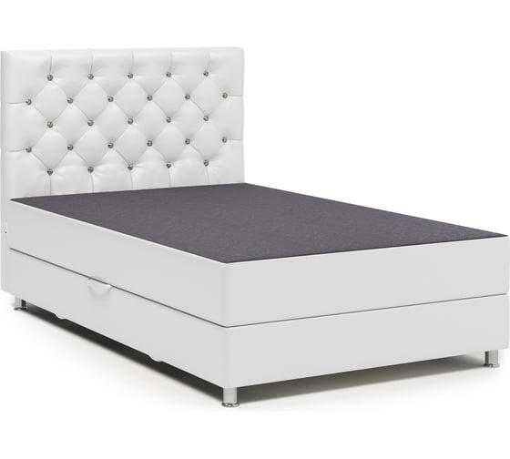 Изображение товара Тахта Шарм эль Люкс 120, серая рогожка и белая экокожа 104210764