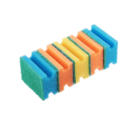 Изображение товара Набор губок для мытья посуды VETTA Профи 5 шт, 80x60x38 мм (+/- 2мм) 441-193