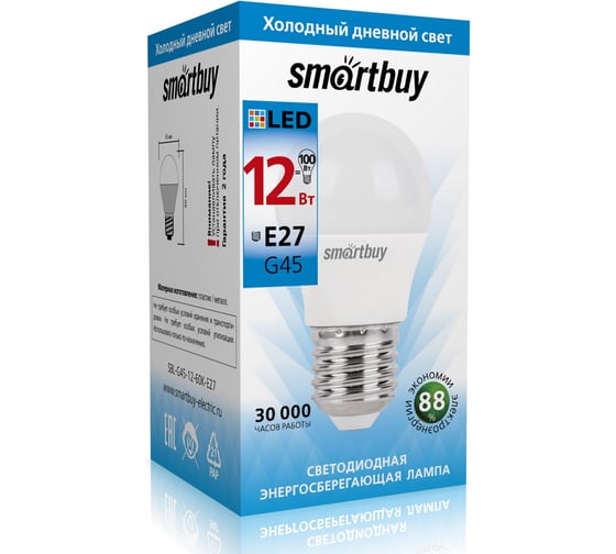 Изображение товара Лампа Smartbuy LED 7 SBL-G45-12-60K-E27