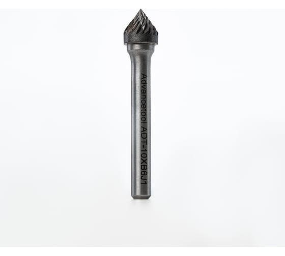 Изображение товара Бор-фреза твердосплавная форма J (зенкер с вершиной 60) 10x8.7х53 мм, хв-к 6 мм Advancetool ADT-10XB6J