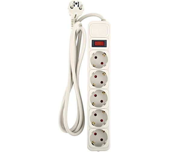 Изображение товара Сетевой фильтр Perfeo "REAL POWER", 5,0м, 5 розеток, серый. 30022739
