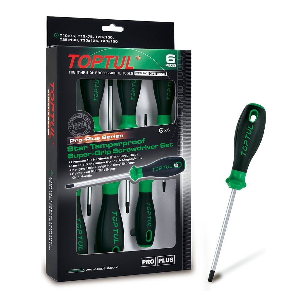 Изображение товара Набор отверток TORX T10-T40 Pro-Plus 6 предметов TOPTUL GFE-0603