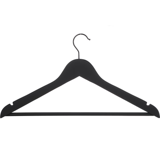 Изображение товара Деревянная вешалка VETTA софт тач, 44.5x23x1.2 см, черная 455-003