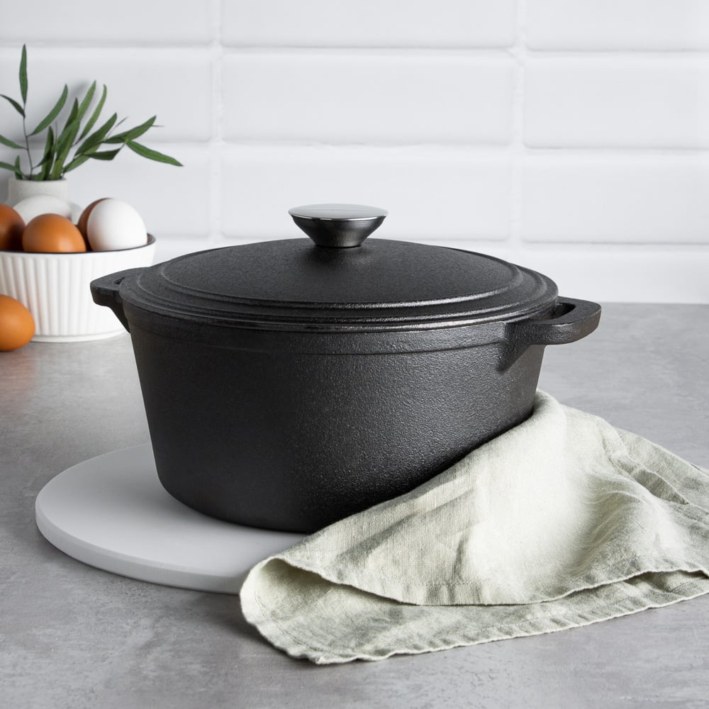 Изображение товара Кастрюля VETTA чугун, 3.8 л, d23x10 см, чугун. крышка, нерж. ручка 808-019