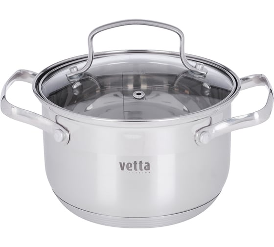 Изображение товара Кастрюля VETTA Берн 16x10 см, 1,9 л, со стекл. крышкой, индукция 822-099