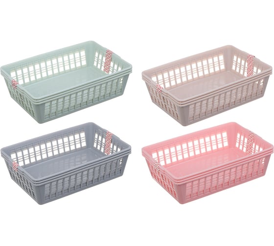 Изображение товара Набор корзинок для мелочей VETTA 3 шт., полипропилен, 24x16x6 см 414-006