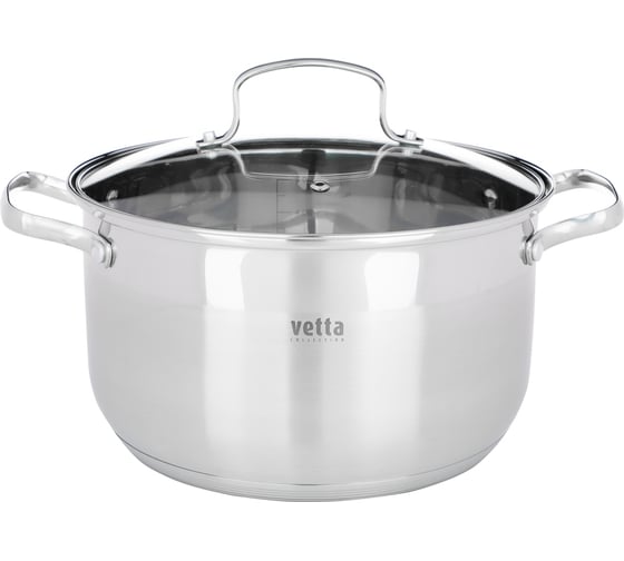 Изображение товара Кастрюля VETTA Берн 24x14 см, 6.1 л, со стекл. крышкой, индукция 822-102