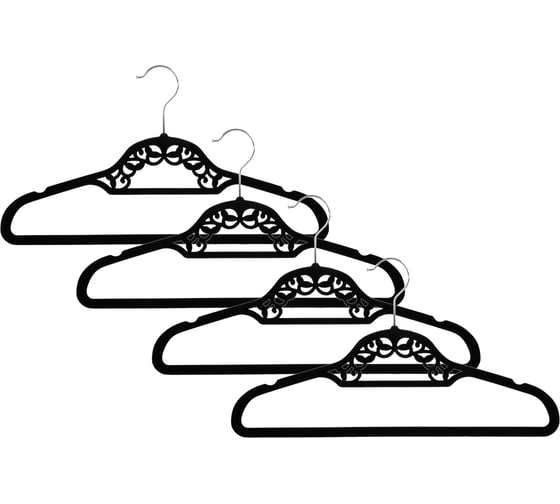Изображение товара Набор вешалок для одежды VETTA 4 шт., 42 см, с покрытием флок 456-111