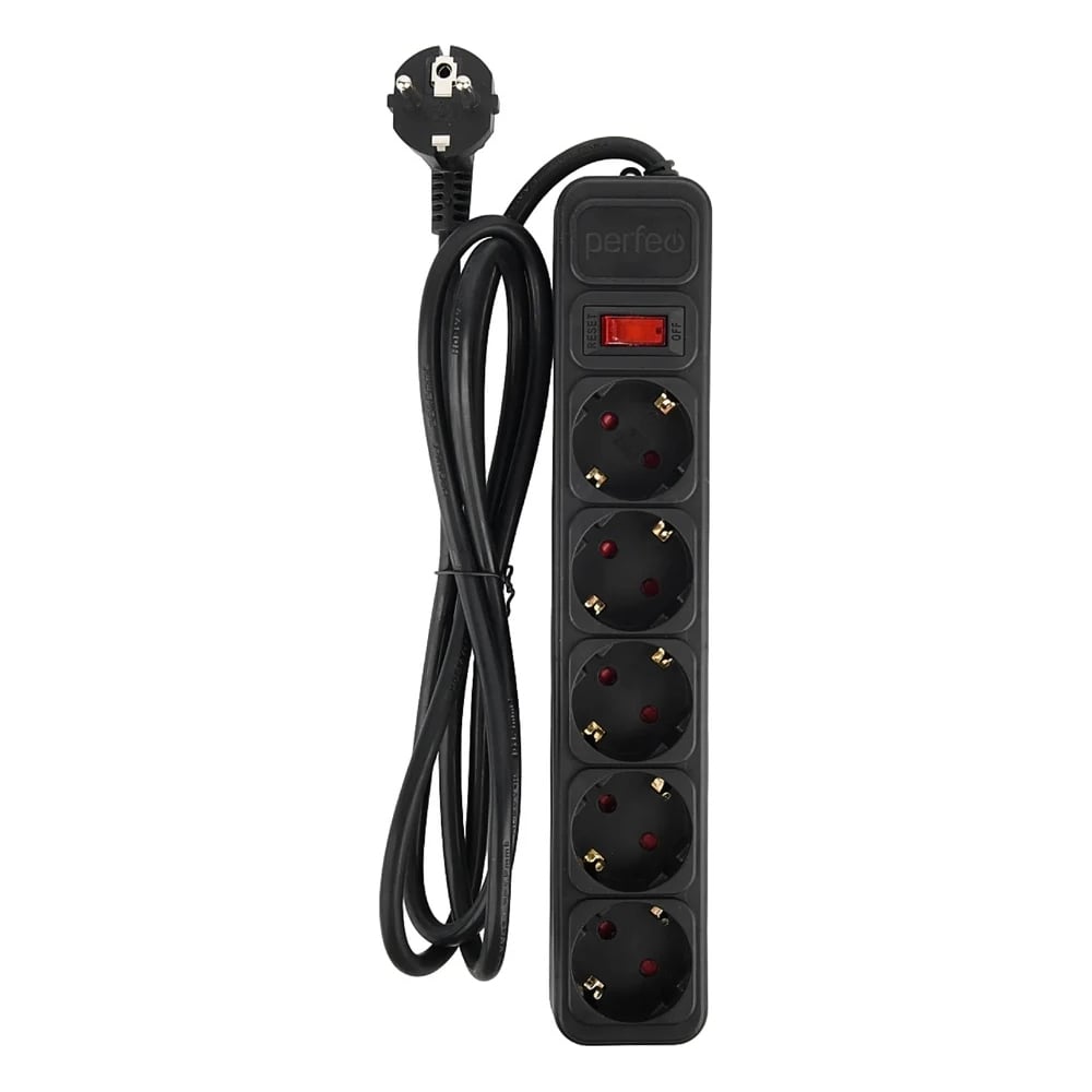 Изображение товара Сетевой фильтр Perfeo REAL POWER 3м 5 розеток черный