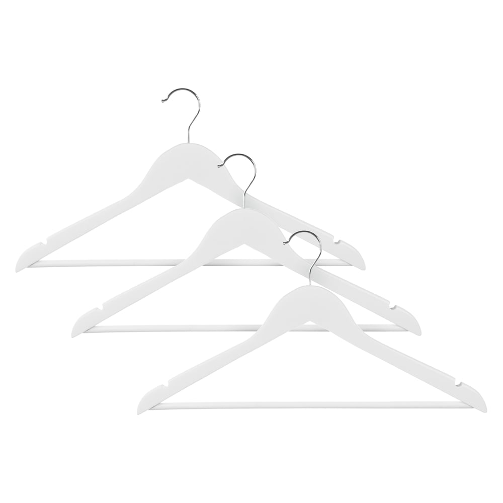 Изображение товара Набор деревянных вешалок VETTA 3 шт. 45 см белые хром универсальные