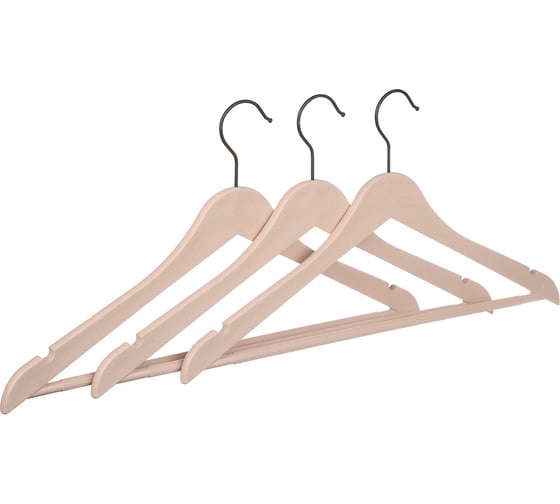 Изображение товара Набор вешалок для одежды VETTA 3 шт., пластик ABS, 44.5x23x1 см 456-006