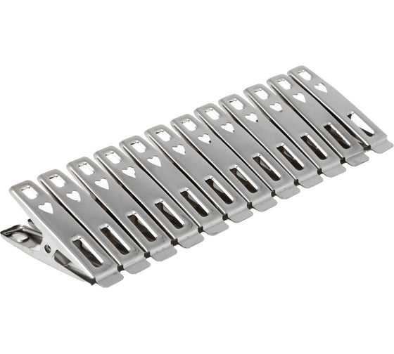 Изображение товара Набор прищепок VETTA 12 шт., металл, нержавеющая сталь 453-107