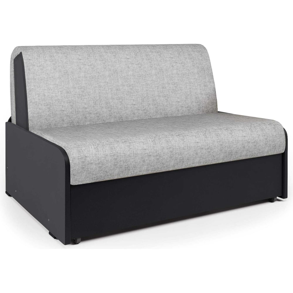 Изображение товара Диван кровать Шарм Коломбо БП 140 серый шенилл/черная экокожа