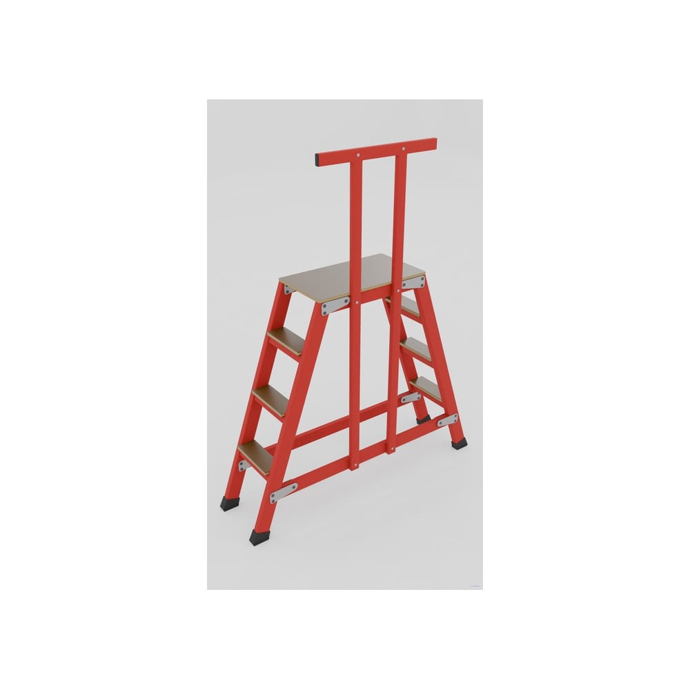 Изображение товара Подмость Оникс Технологии, ООО ССП-0,9-ПШ стеклопластиковая, с симметричными опорами, h=900 мм, поручень, 3x2 широких ступеней, разборная, площадка 600x500 мм 77062L-ONIKS