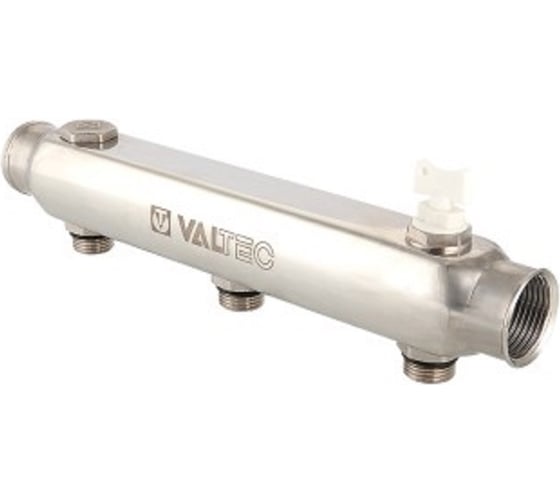 Изображение товара Коллектор из нержавеющей стали VALTEC 100 мм, 1 1/2х3 выхода, 3/4 наружная VTc.510.SS.080503