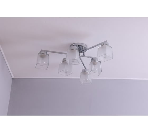 Изображение товара Люстра потолочная Schaffner, цвет хром. Освещение до 20 кв.м, мощность 360 Вт Choza 6210-6