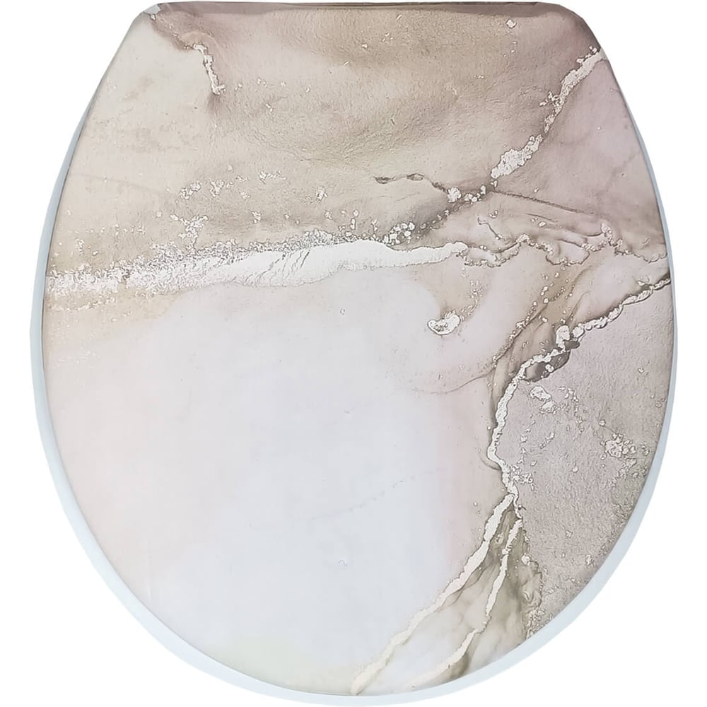 Изображение товара Сиденье для унитаза Сантис мягкое розовое мрамор 025433