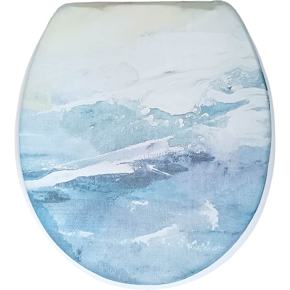 Изображение товара Сиденье для унитаза Сантис мягкое голубой мрамор 025434 комфорное