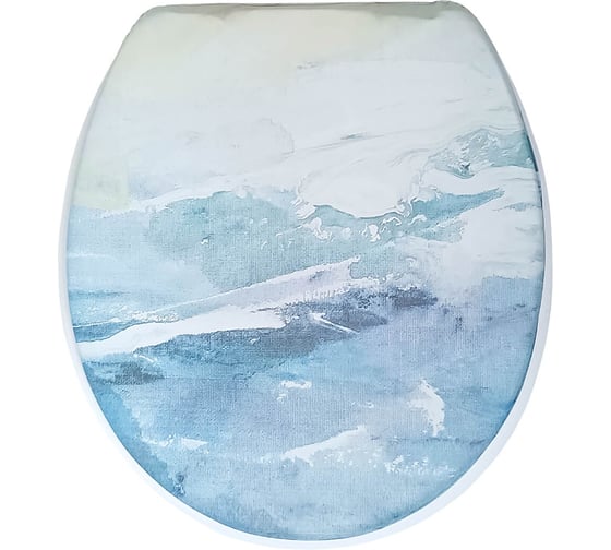 Изображение товара Сиденье для унитаза Сантис мягкое (голубой мрамор) 025434