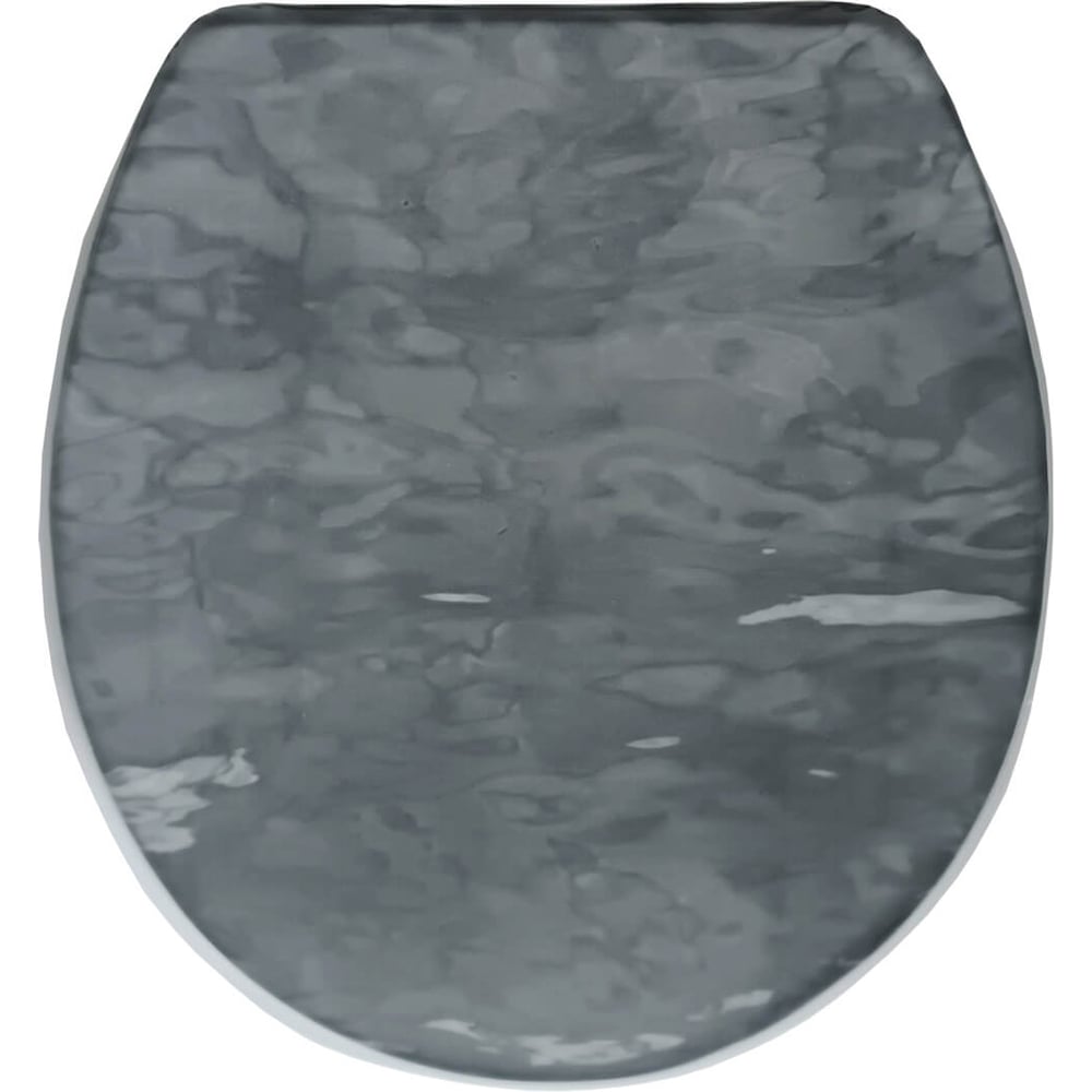 Изображение товара Сиденье для унитаза Сантис мягкое кварц 025440 пластиковое овал белое с рисунком