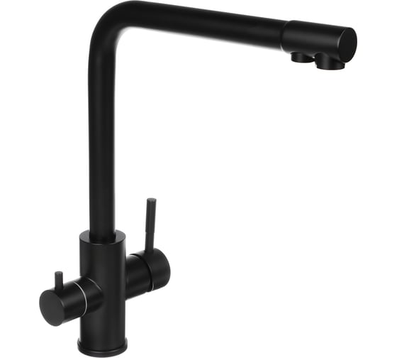 Изображение товара Смеситель для кухни с фильтром питьевой воды СоюзКран картридж 35мм, нерж. сталь, черный SS01-G132 567-148