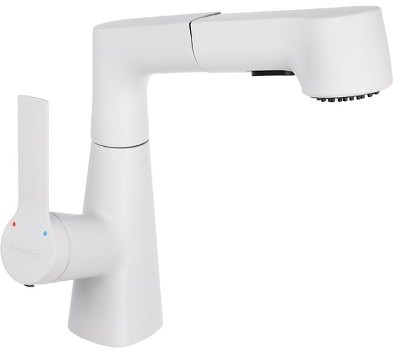 Изображение товара Смеситель для кухни СоюзКран поворотный излив 360гр., картридж 35мм, цинк, белый SS01-R133 567-147