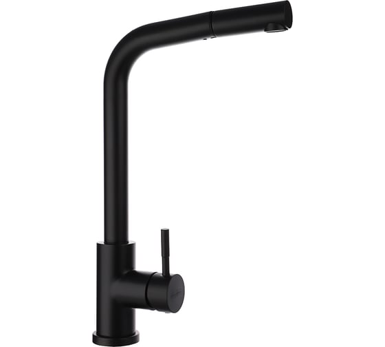 Изображение товара Смеситель для кухни СоюзКран высокий выдвижной излив, картридж 35мм, черный, нерж. сталь, SS01-D132 567-013